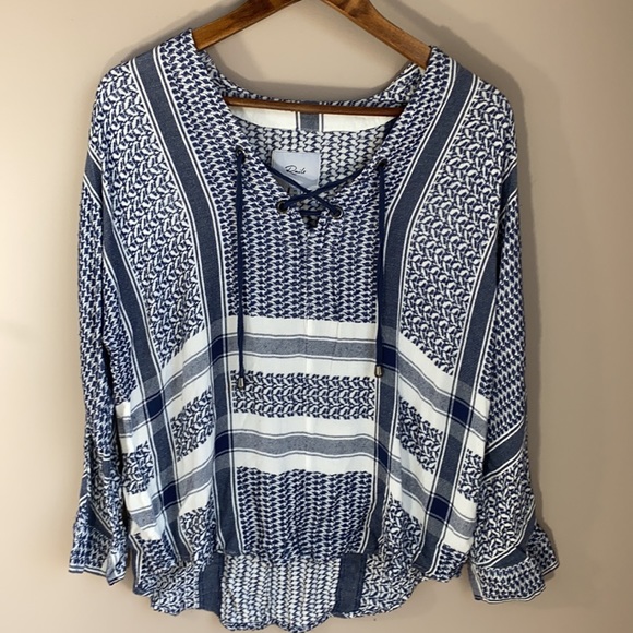 Rails Lily Lace Front Pullover Tie Neck Top XS - Picture 4 of 10